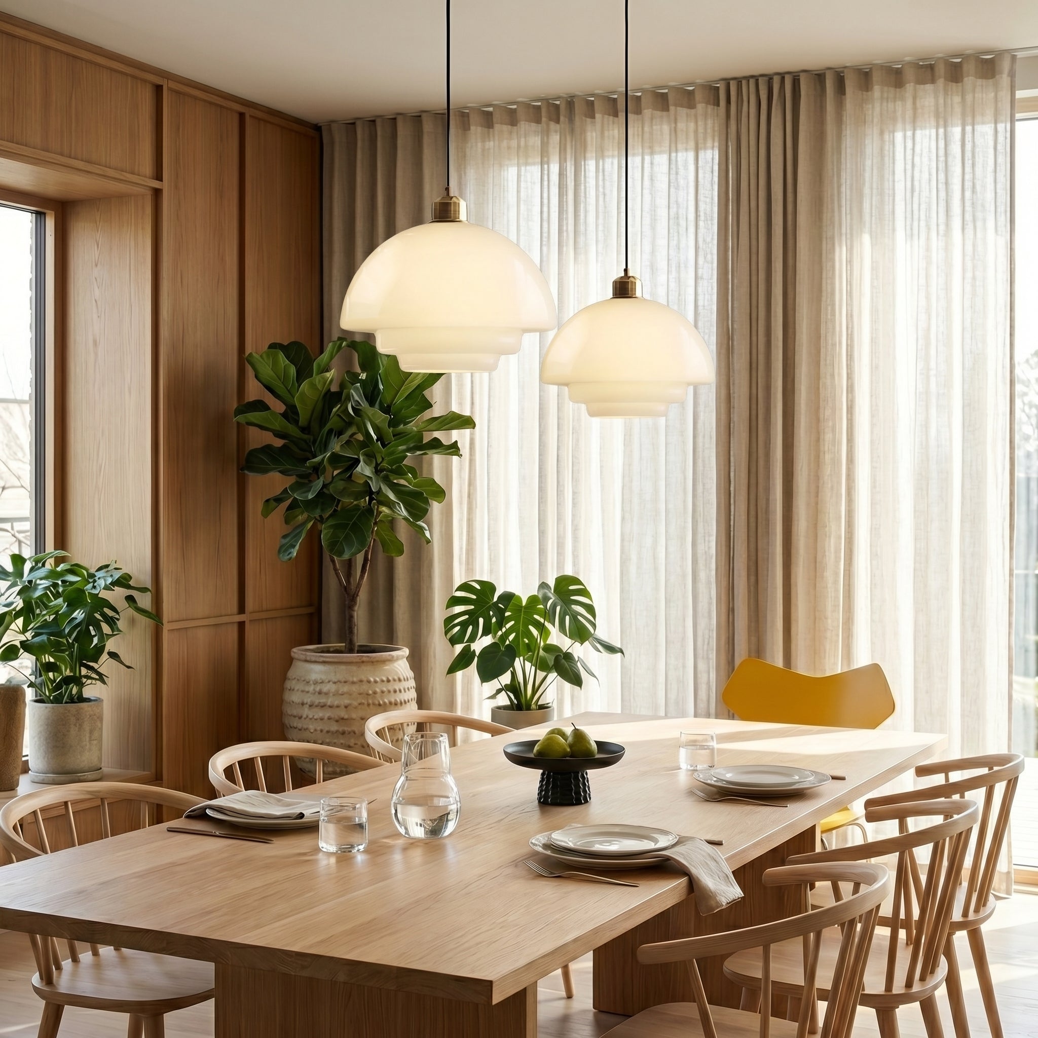Lampa wisząca La Perle Art Deco | Designerska lampa sufitowa ze szkła i mosiądzu do salonu i jadalni