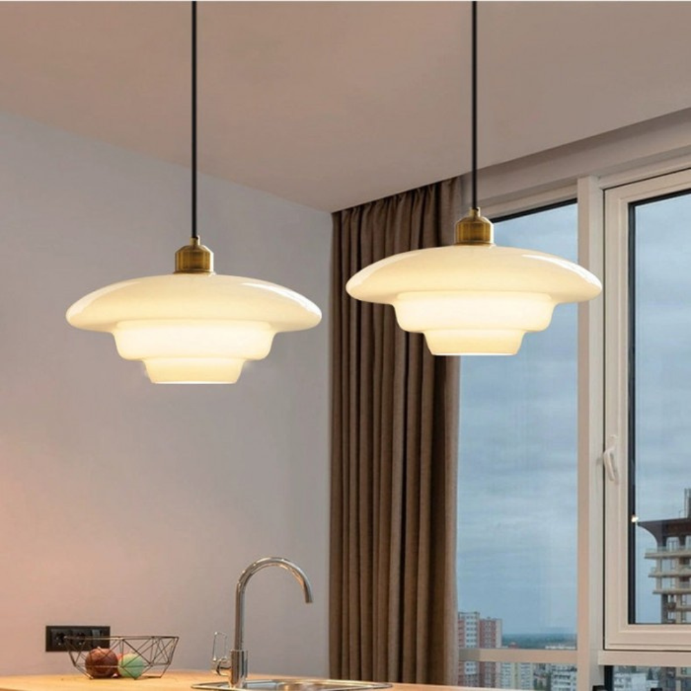 Lampa wisząca La Perle Art Deco | Designerska lampa sufitowa ze szkła i mosiądzu do salonu i jadalni