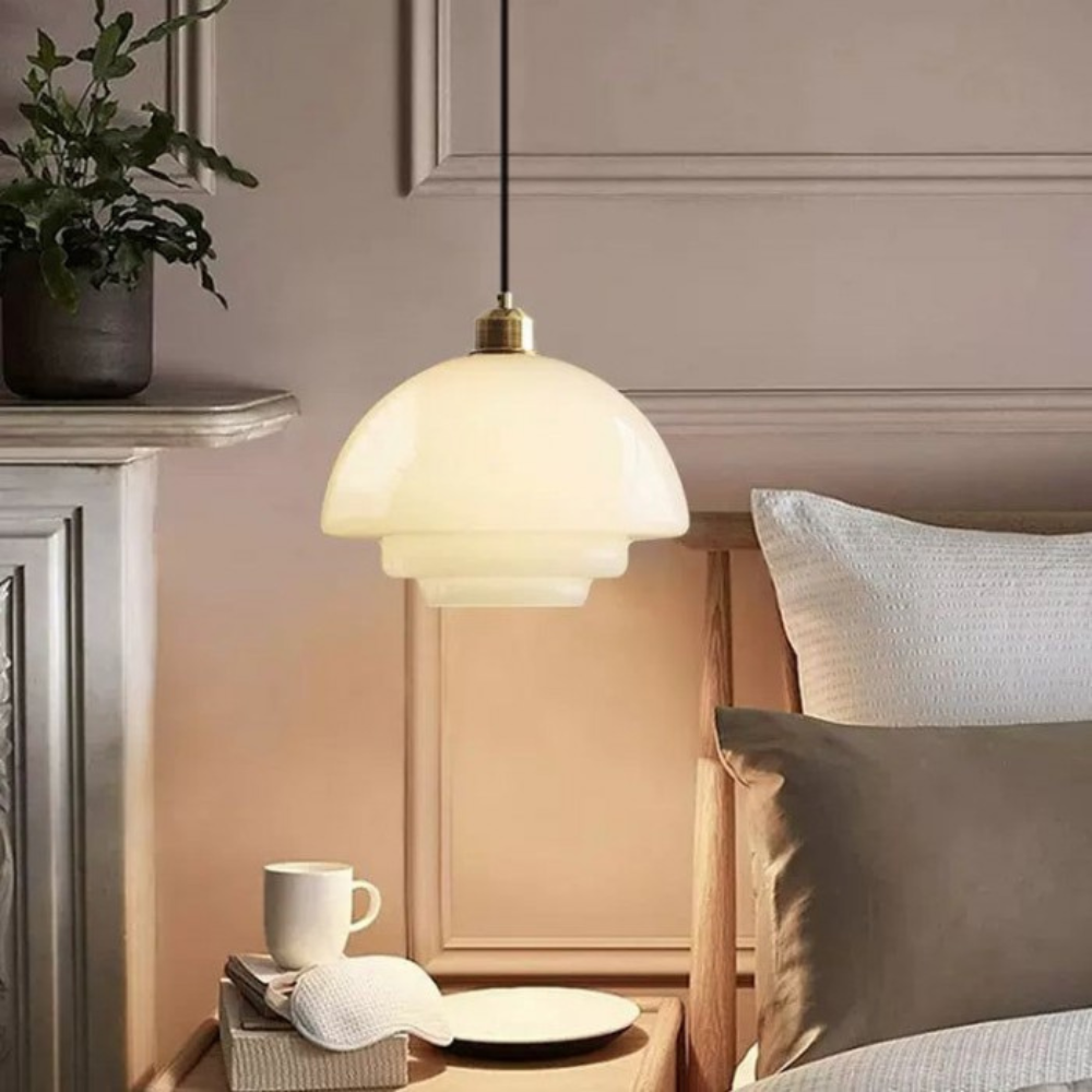 Lampa wisząca La Perle Art Deco | Designerska lampa sufitowa ze szkła i mosiądzu do salonu i jadalni