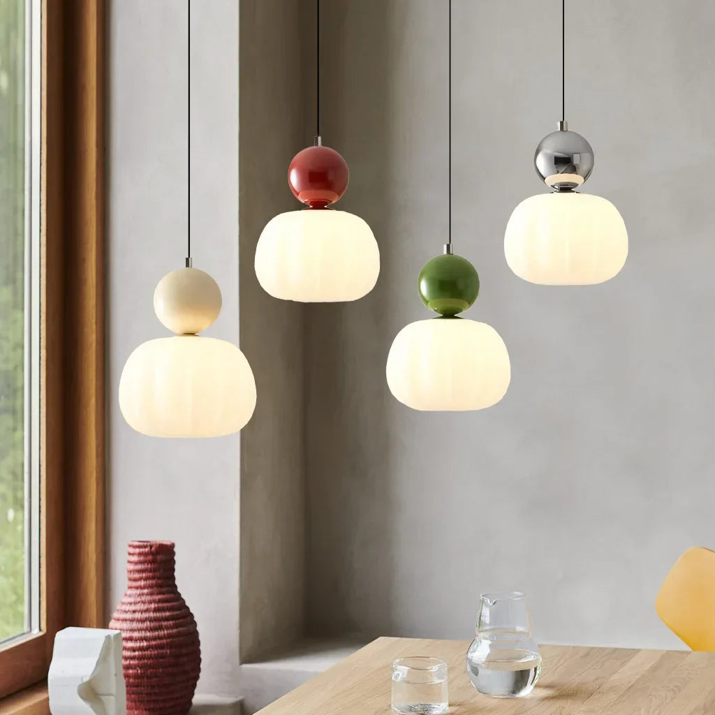 Lampa wisząca Art Deco ze szkła i metalu | Designerska lampa sufitowa do salonu i jadalni