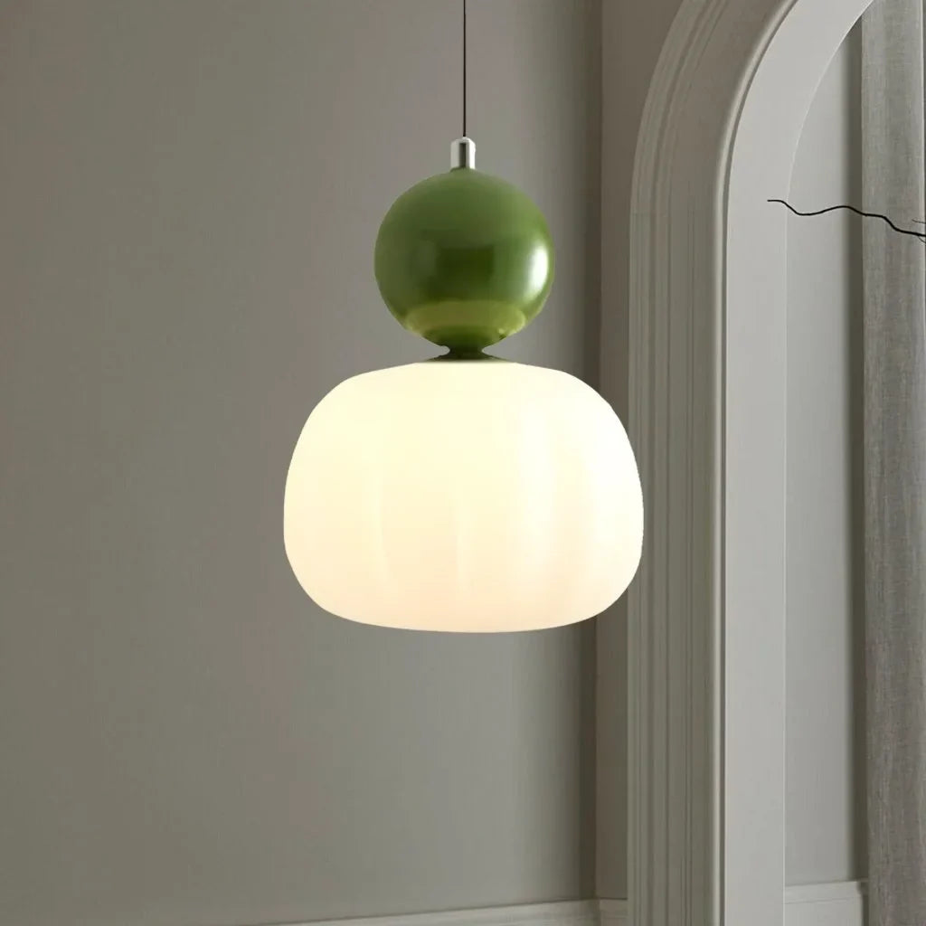 Lampa wisząca Art Deco ze szkła i metalu | Designerska lampa sufitowa do salonu i jadalni