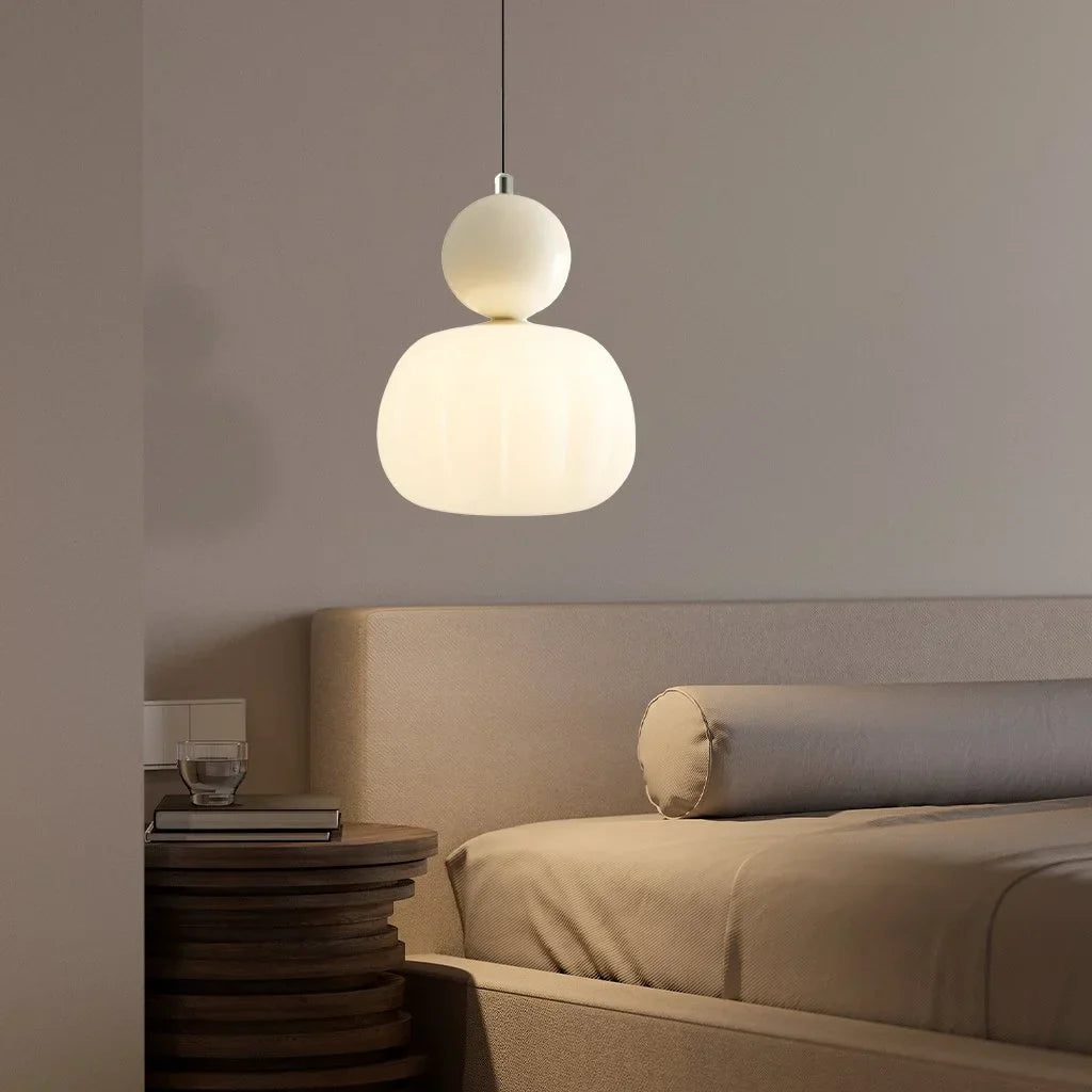 Lampa wisząca Art Deco ze szkła i metalu | Designerska lampa sufitowa do salonu i jadalni