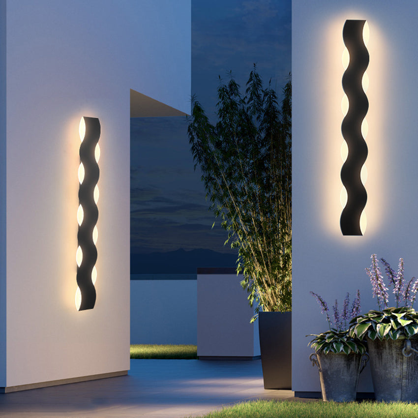 Wave - lampa ścienna zewnętrzna, widok z boku