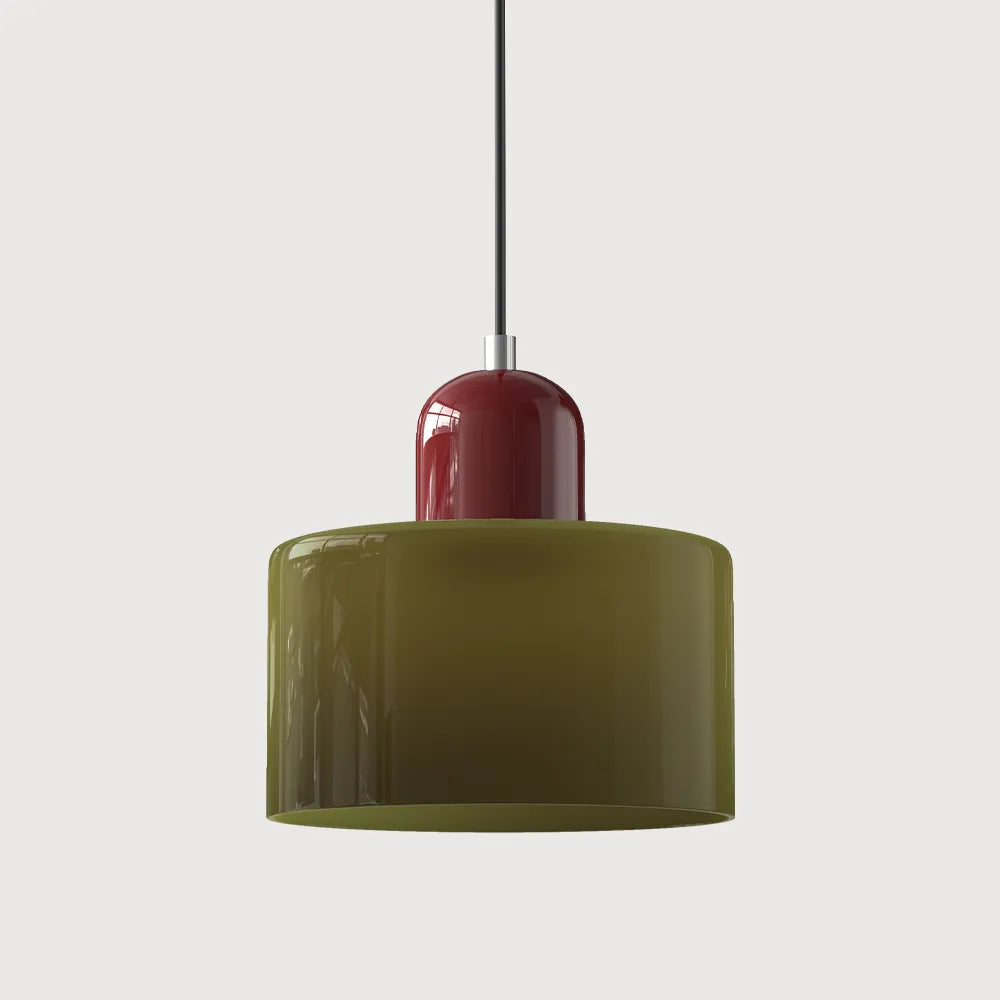 Okrągła lampa wisząca ze szkła | Designerska lampa sufitowa Bauhaus do kuchni, salonu i jadalni