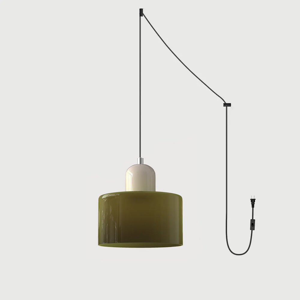 Okrągła lampa wisząca ze szkła | Designerska lampa sufitowa Bauhaus do kuchni, salonu i jadalni