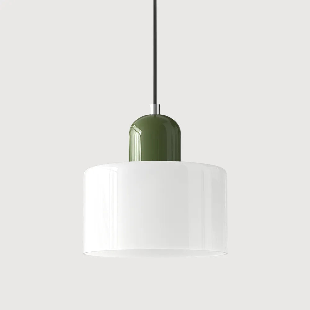 Okrągła lampa wisząca ze szkła | Designerska lampa sufitowa Bauhaus do kuchni, salonu i jadalni