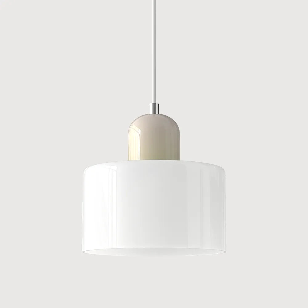 Okrągła lampa wisząca ze szkła | Designerska lampa sufitowa Bauhaus do kuchni, salonu i jadalni