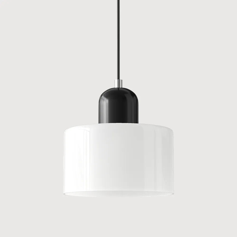 Okrągła lampa wisząca ze szkła | Designerska lampa sufitowa Bauhaus do kuchni, salonu i jadalni