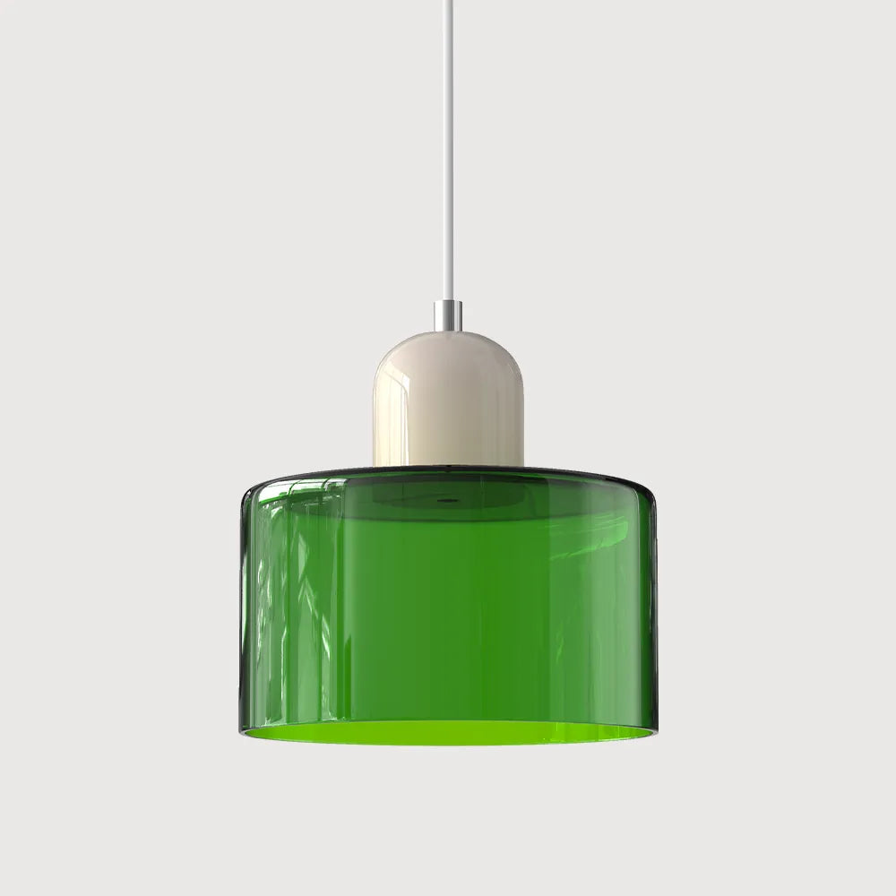 Okrągła lampa wisząca ze szkła | Designerska lampa sufitowa Bauhaus do kuchni, salonu i jadalni