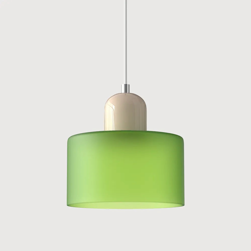 Okrągła lampa wisząca ze szkła | Designerska lampa sufitowa Bauhaus do kuchni, salonu i jadalni