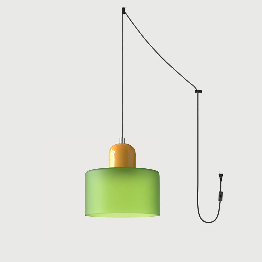 Okrągła lampa wisząca ze szkła | Designerska lampa sufitowa Bauhaus do kuchni, salonu i jadalni