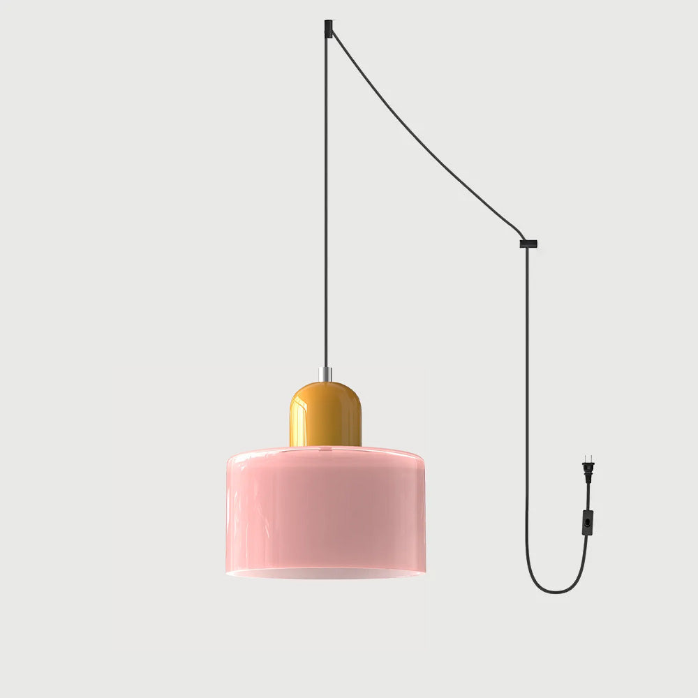 Okrągła lampa wisząca ze szkła | Designerska lampa sufitowa Bauhaus do kuchni, salonu i jadalni