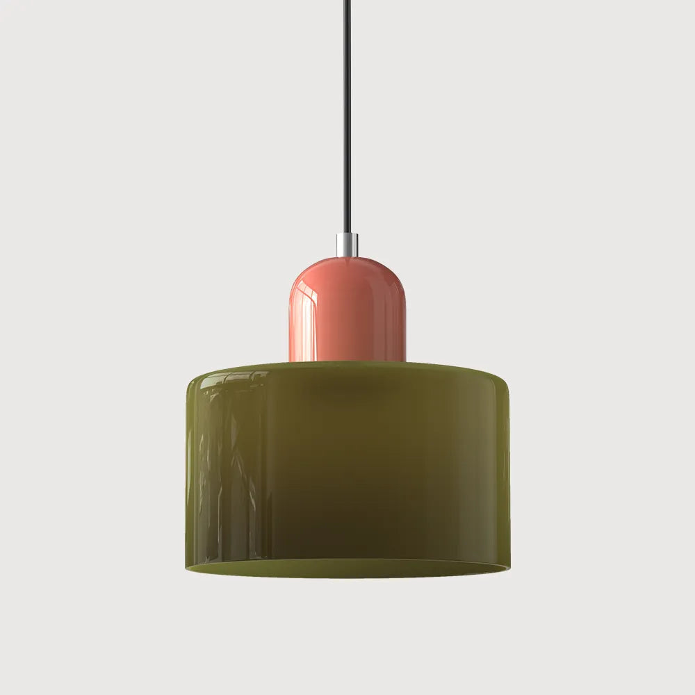 Okrągła lampa wisząca ze szkła | Designerska lampa sufitowa Bauhaus do kuchni, salonu i jadalni