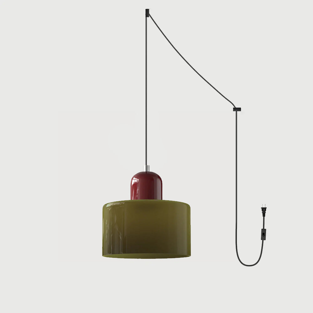 Okrągła lampa wisząca ze szkła | Designerska lampa sufitowa Bauhaus do kuchni, salonu i jadalni