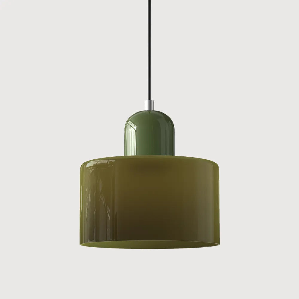 Okrągła lampa wisząca ze szkła | Designerska lampa sufitowa Bauhaus do kuchni, salonu i jadalni