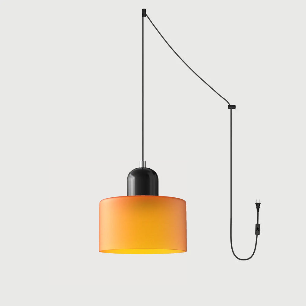 Okrągła lampa wisząca ze szkła | Designerska lampa sufitowa Bauhaus do kuchni, salonu i jadalni