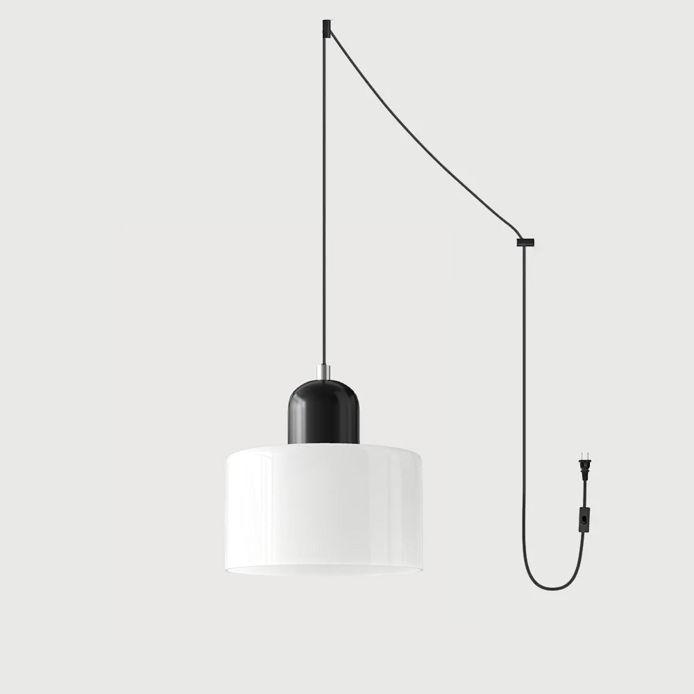 Okrągła lampa wisząca ze szkła | Designerska lampa sufitowa Bauhaus do kuchni, salonu i jadalni