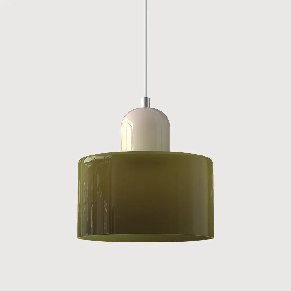 Okrągła lampa wisząca ze szkła | Designerska lampa sufitowa Bauhaus do kuchni, salonu i jadalni