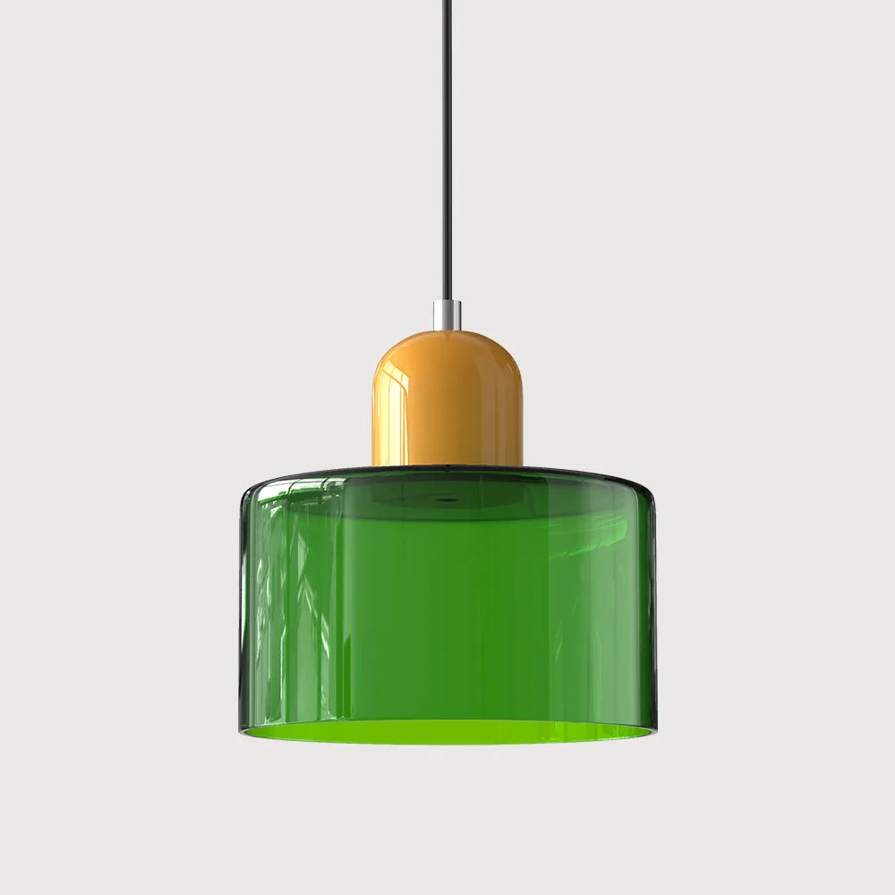Okrągła lampa wisząca ze szkła | Designerska lampa sufitowa Bauhaus do kuchni, salonu i jadalni