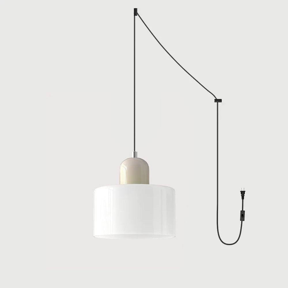 Okrągła lampa wisząca ze szkła | Designerska lampa sufitowa Bauhaus do kuchni, salonu i jadalni
