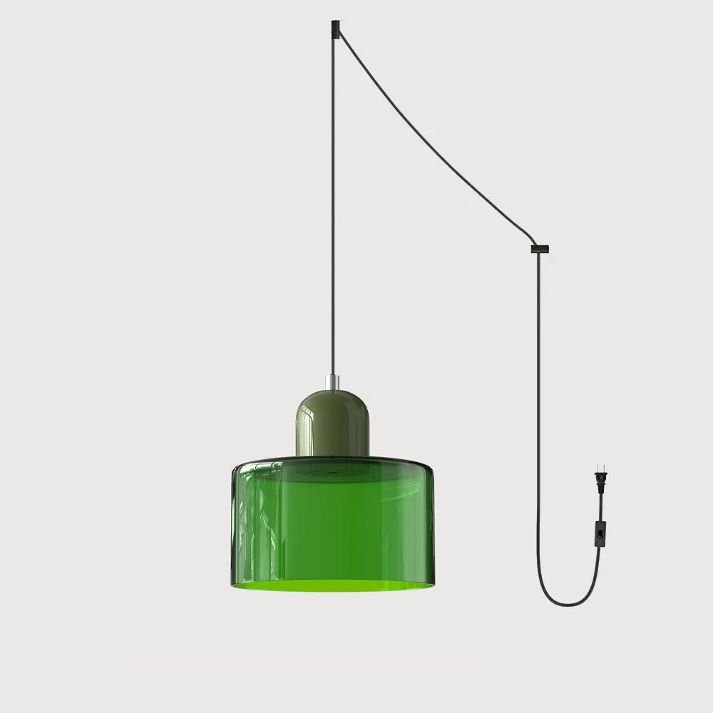 Okrągła lampa wisząca ze szkła | Designerska lampa sufitowa Bauhaus do kuchni, salonu i jadalni