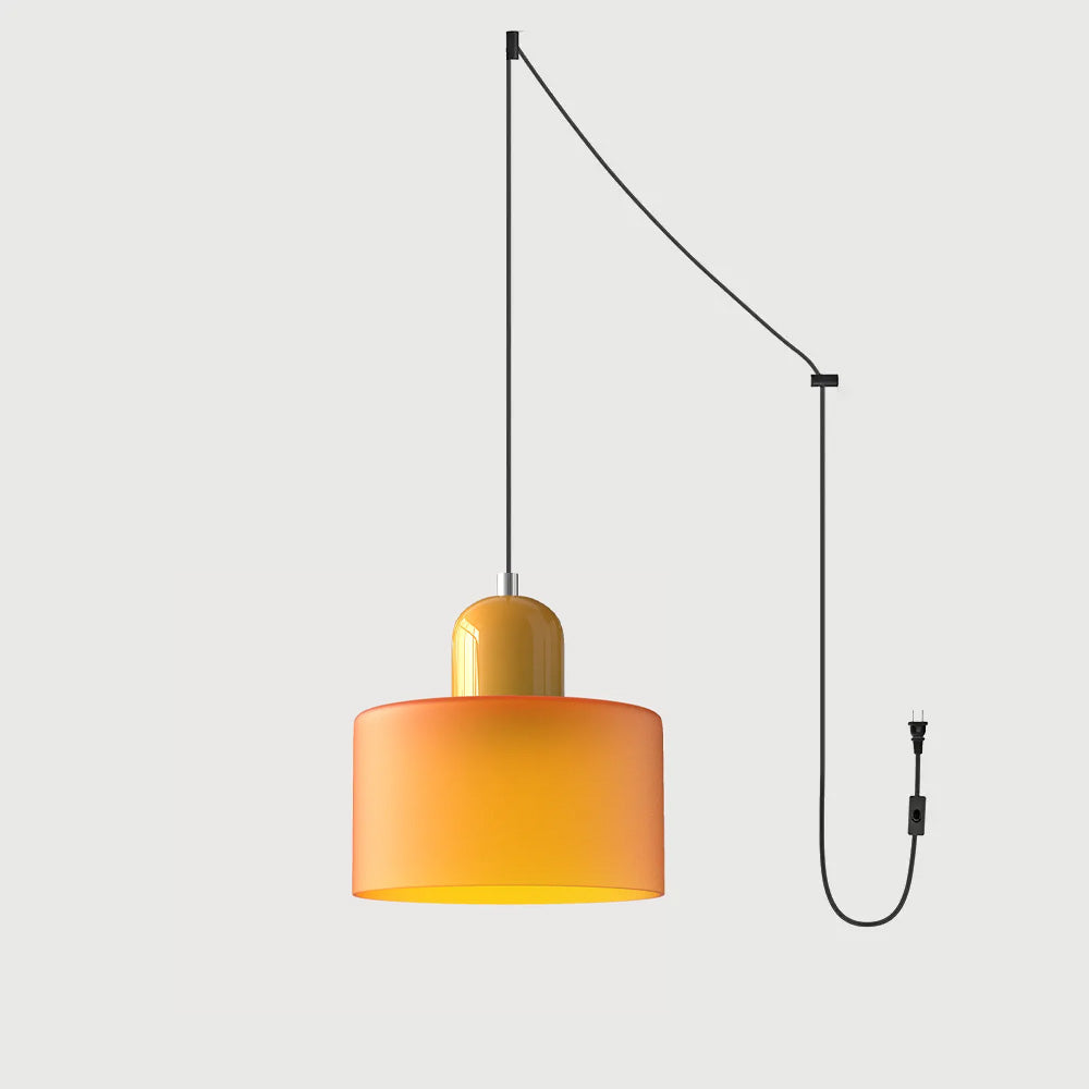 Okrągła lampa wisząca ze szkła | Designerska lampa sufitowa Bauhaus do kuchni, salonu i jadalni