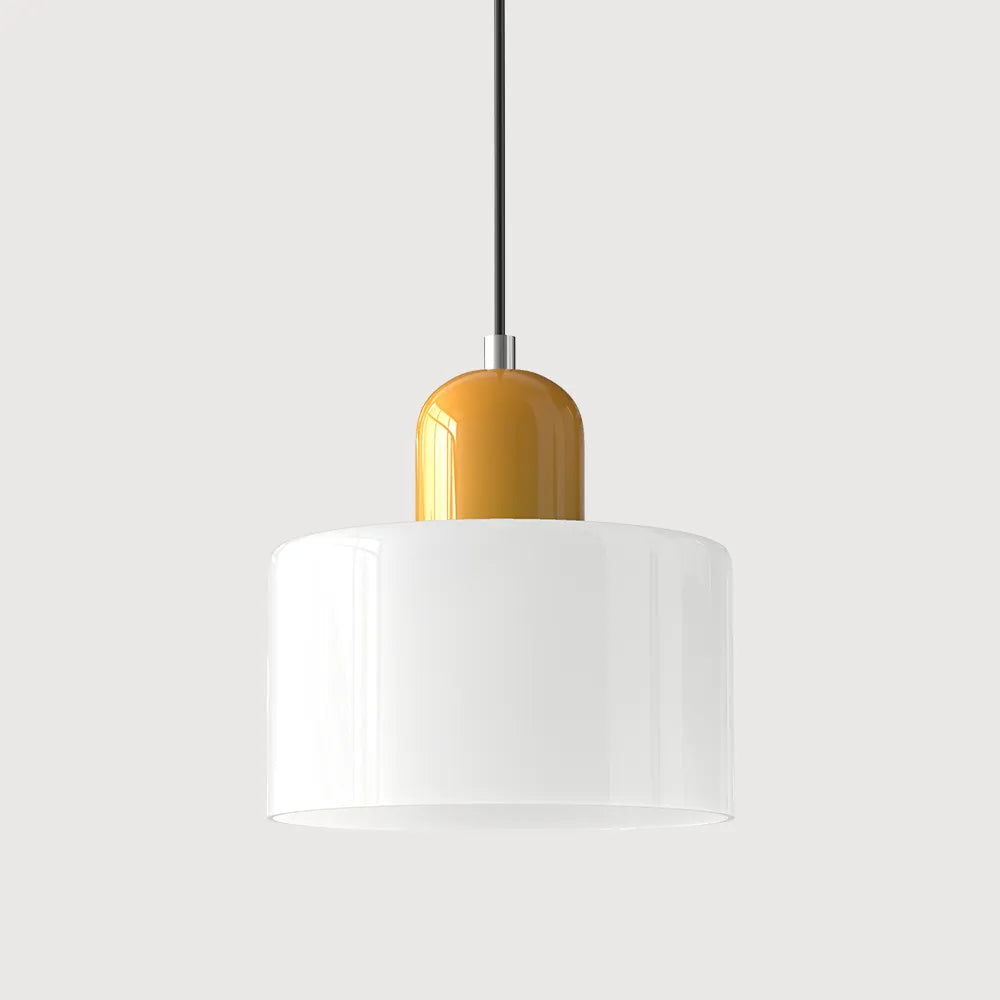 Okrągła lampa wisząca ze szkła | Designerska lampa sufitowa Bauhaus do kuchni, salonu i jadalni