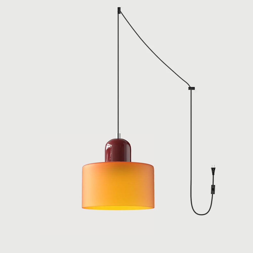 Okrągła lampa wisząca ze szkła | Designerska lampa sufitowa Bauhaus do kuchni, salonu i jadalni