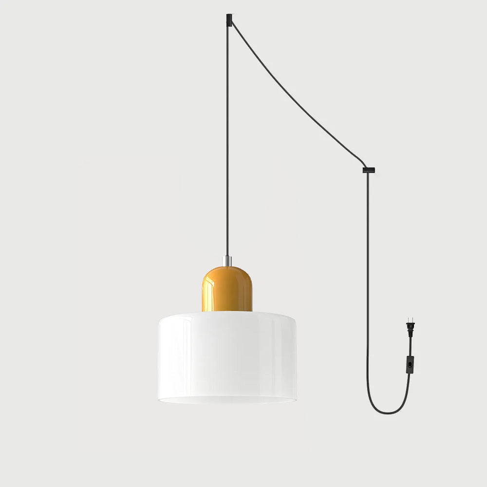 Okrągła lampa wisząca ze szkła | Designerska lampa sufitowa Bauhaus do kuchni, salonu i jadalni