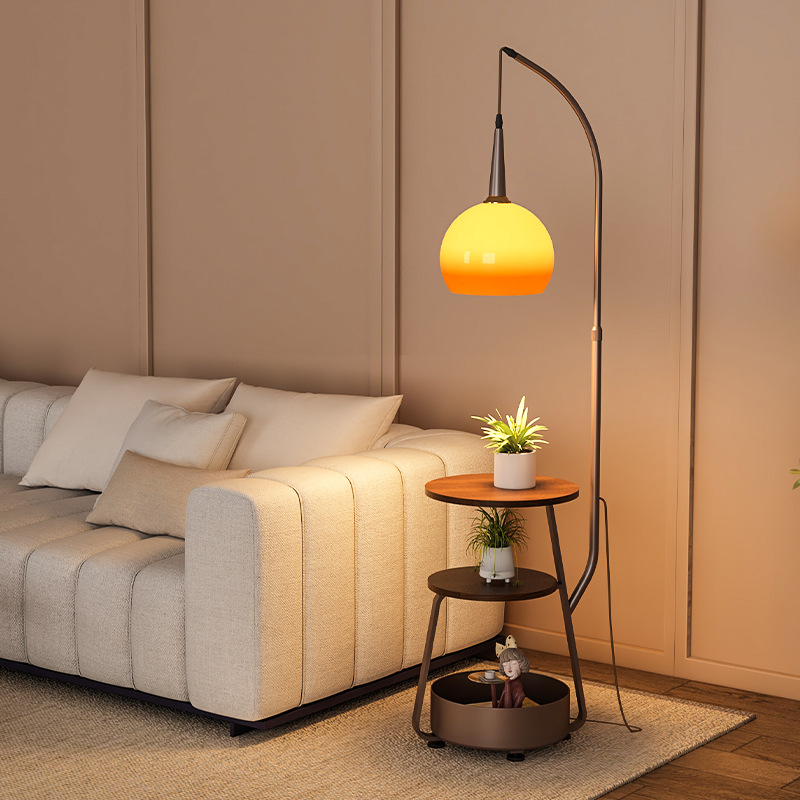 Bedside | Lampa Podłogowa ze Stolikiem – Designerska Lampa do Salonu i Sypialni