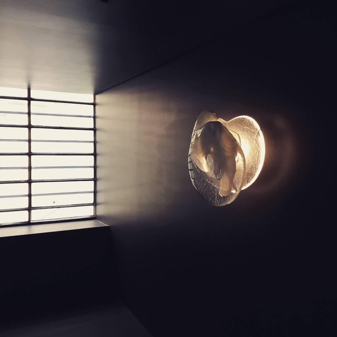 Beatrice Black Glass Wall Sconce | Sculpted LED Wall Lamp for Bedroom & Living Room