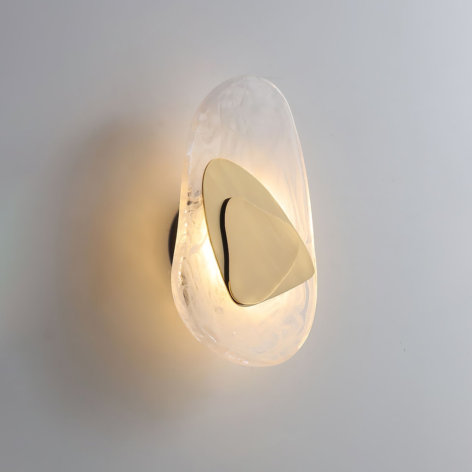 Beatrice Black Glass Wall Sconce | Sculpted LED Wall Lamp for Bedroom & Living Room