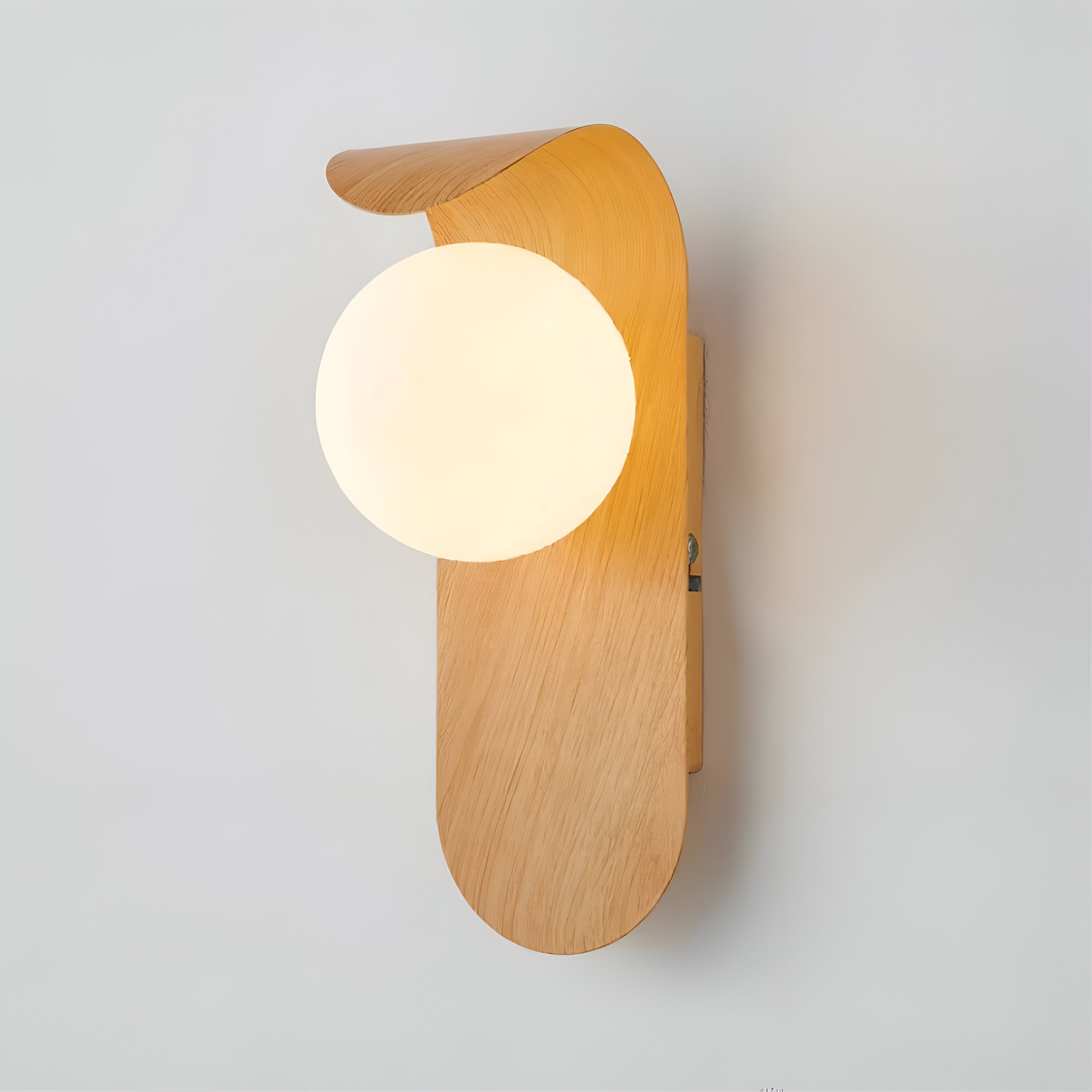 Carlyle Nordic Wall Sconce | Frosted Globe LED Light with Wood Finish