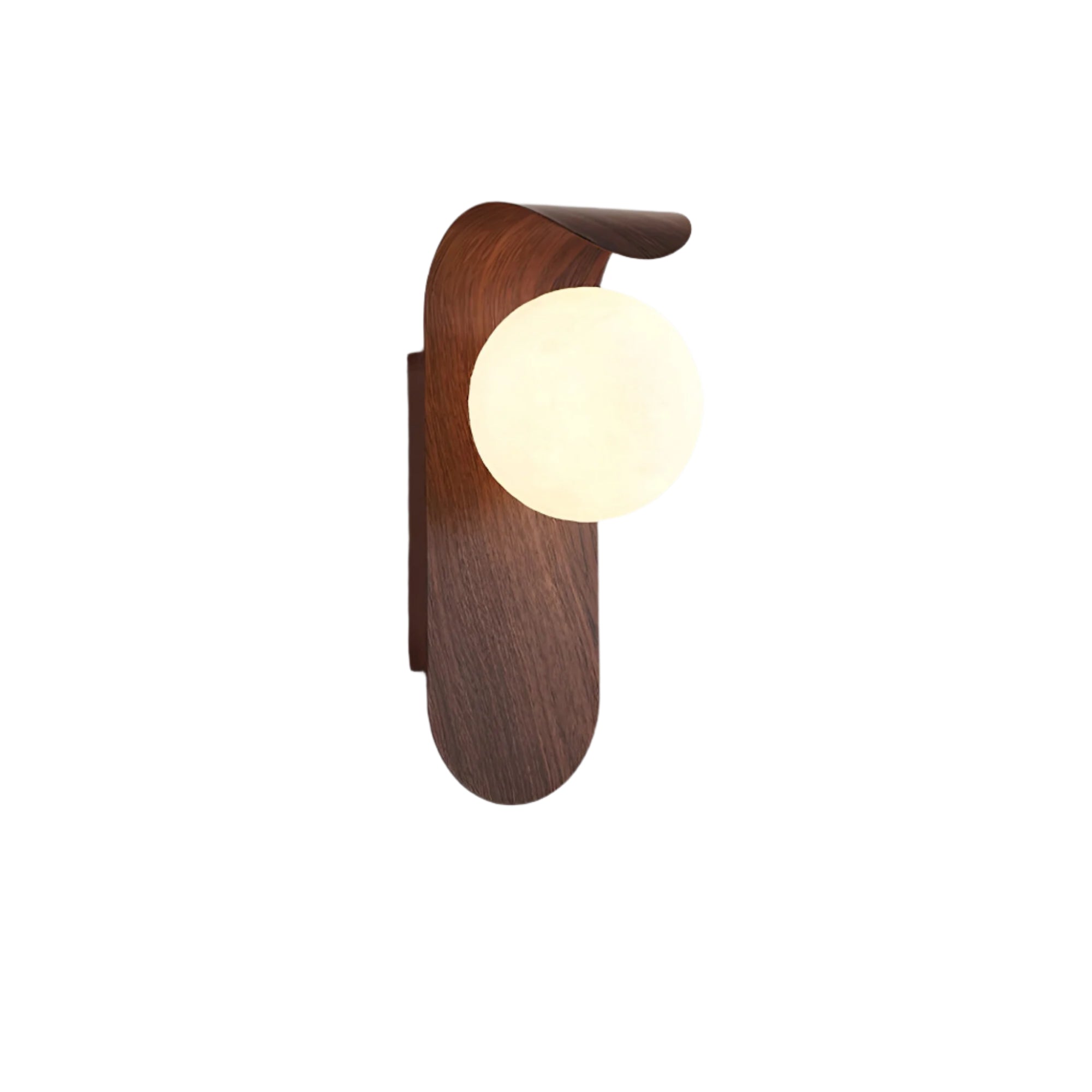 Carlyle Nordic Wall Sconce | Frosted Globe LED Light with Wood Finish