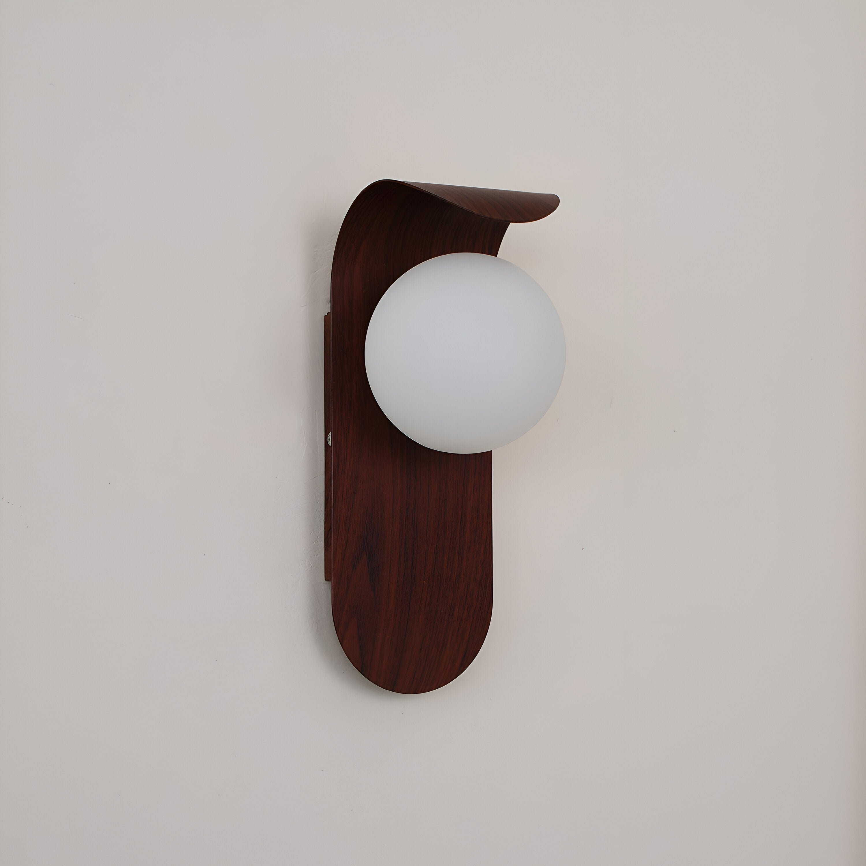 Carlyle Nordic Wall Sconce | Frosted Globe LED Light with Wood Finish