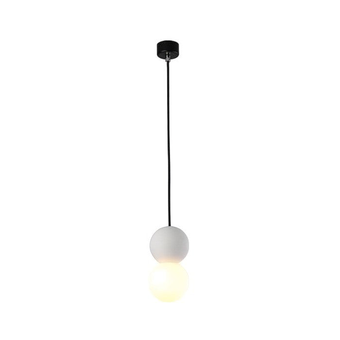 Lampa wisząca Origo z cementu | Designerska lampa sufitowa z kamienia i szkła do salonu i jadalni