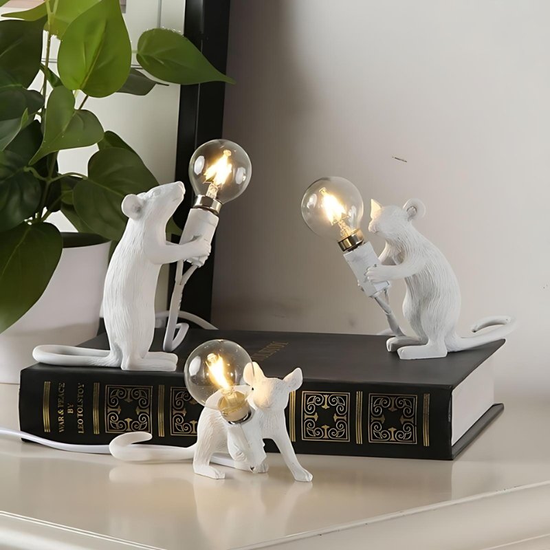 Mus | Designerska Lampa Stołowa Myszka LED – Dekoracyjna Lampka do Salonu i Sypialni