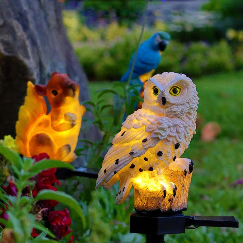 Solar Owl - lampa ogrodowa, widok z boku