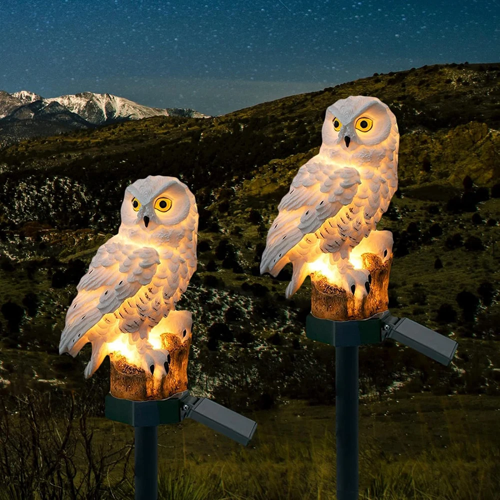 Solar Owl | Ekologiczny Zestaw Solarnych Lamp Ogrodowych LED IP65 w Kształcie Sowy