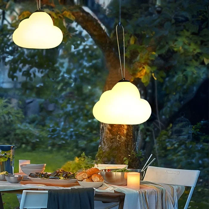Cloud | Wodoodporna Zewnętrzna Lampa Wisząca LED w Kształcie Chmury IP65