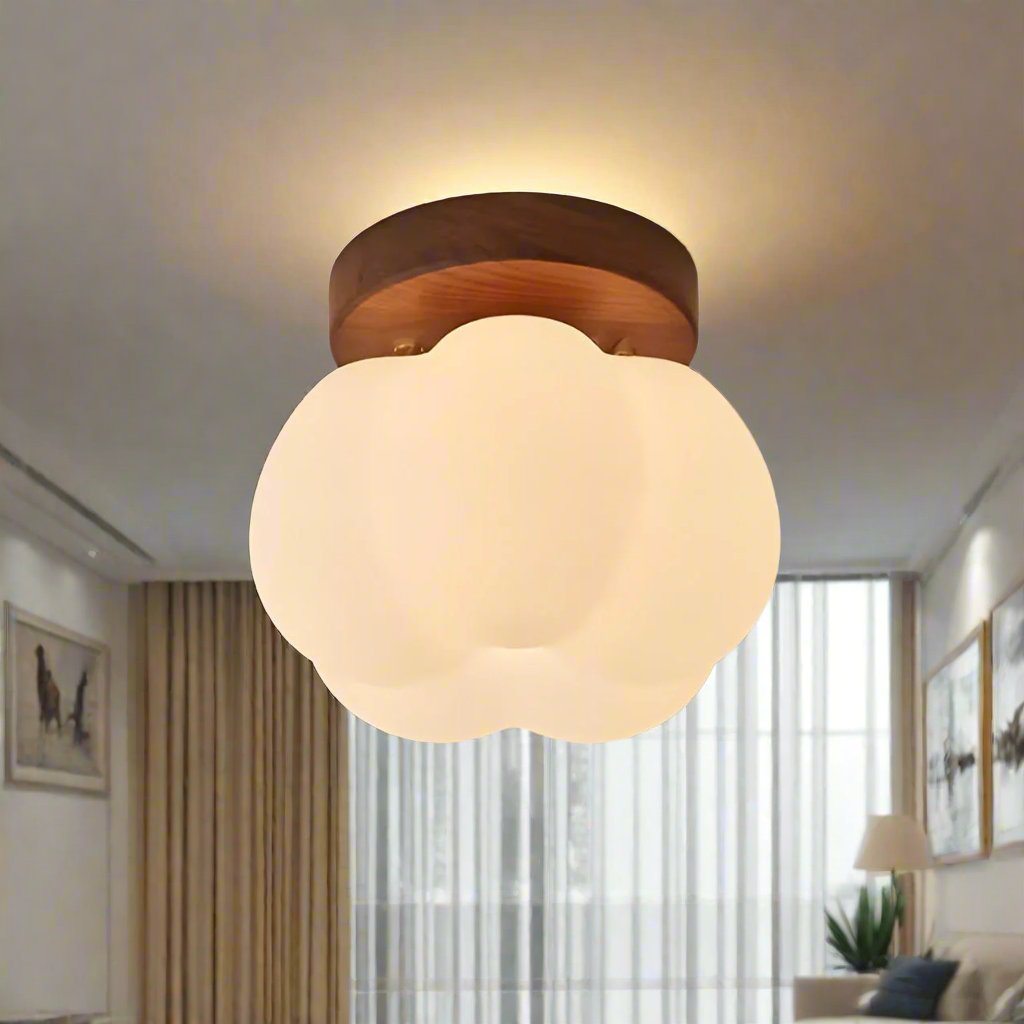 Lampa sufitowa LED w kształcie dyni CucurbitaGlow | Designerskie oświetlenie do kuchni, pokoju dziecięcego i przedpokoju