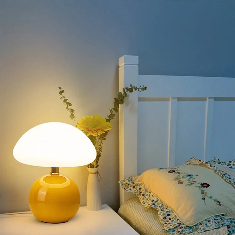 Elegancka Lampa Grzybowa z Ceramiki | Regulowane Światło LED w 3 Kolorach dla Stylowego Wnętrza 2