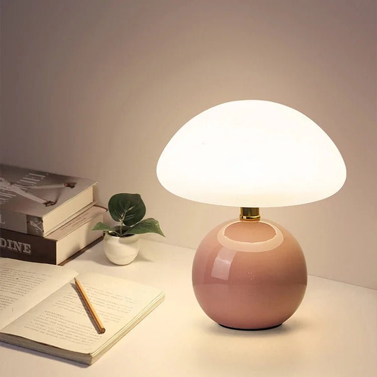 Elegancka Lampa Grzybowa z Ceramiki | Regulowane Światło LED w 3 Kolorach dla Stylowego Wnętrza 5