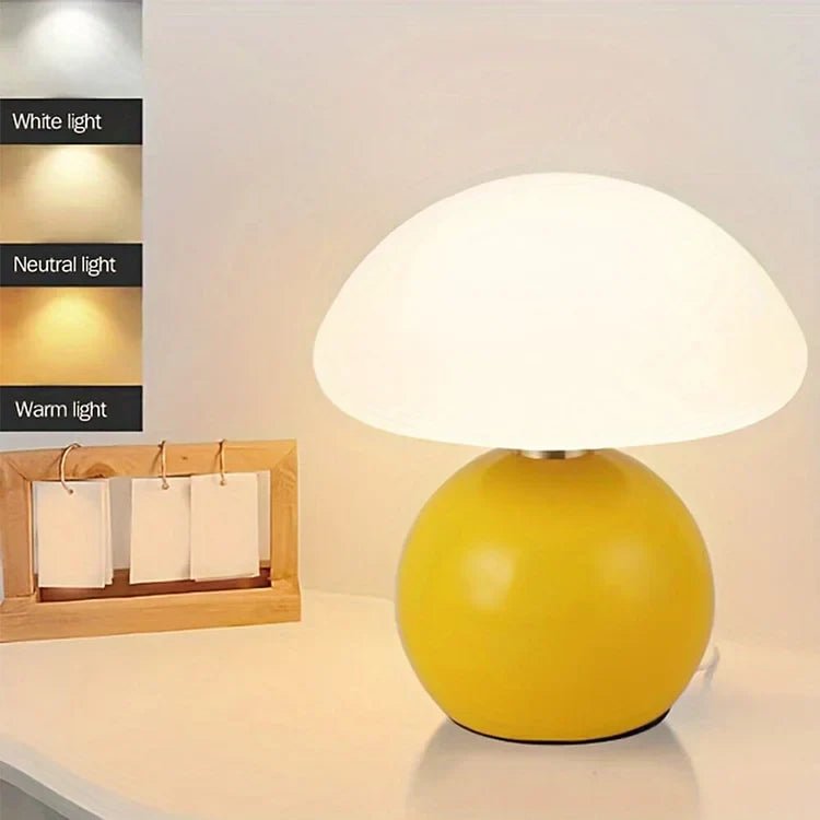 Elegancka Lampa Grzybowa z Ceramiki | Regulowane Światło LED w 3 Kolorach dla Stylowego Wnętrza 7