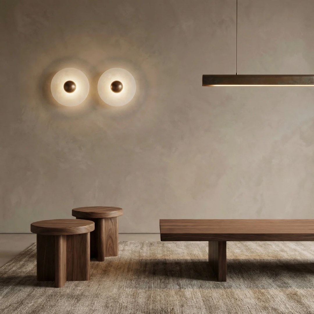 Elegant Alabaster Wall Lamp | Round Natural Stone Sconce with Soft Diffused Light
