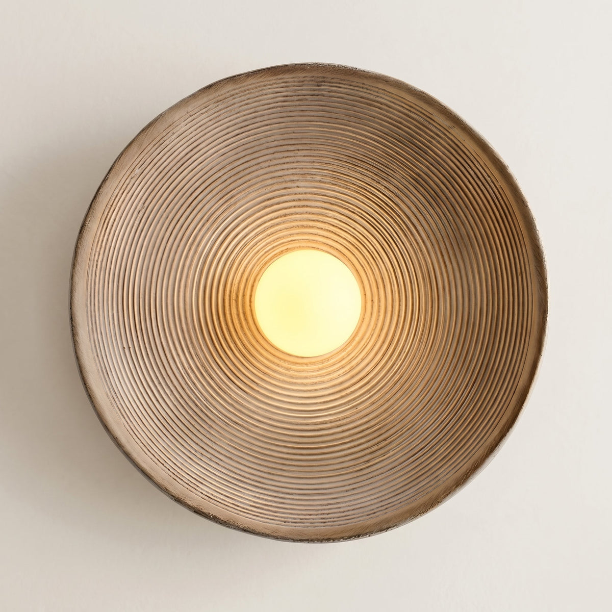 Elegant Ceramic Round Wall Lamp | Minimalist Japandi LED Sconce