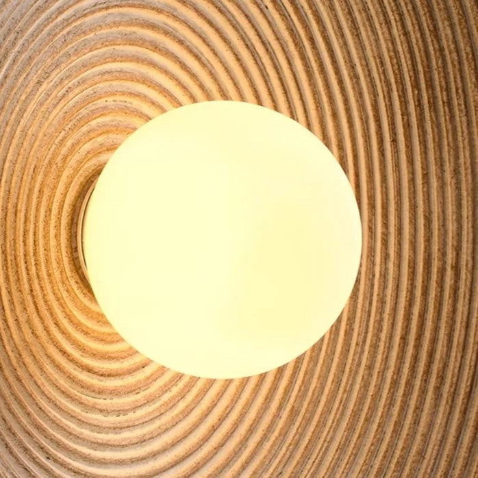 Elegant Ceramic Round Wall Lamp | Minimalist Japandi LED Sconce