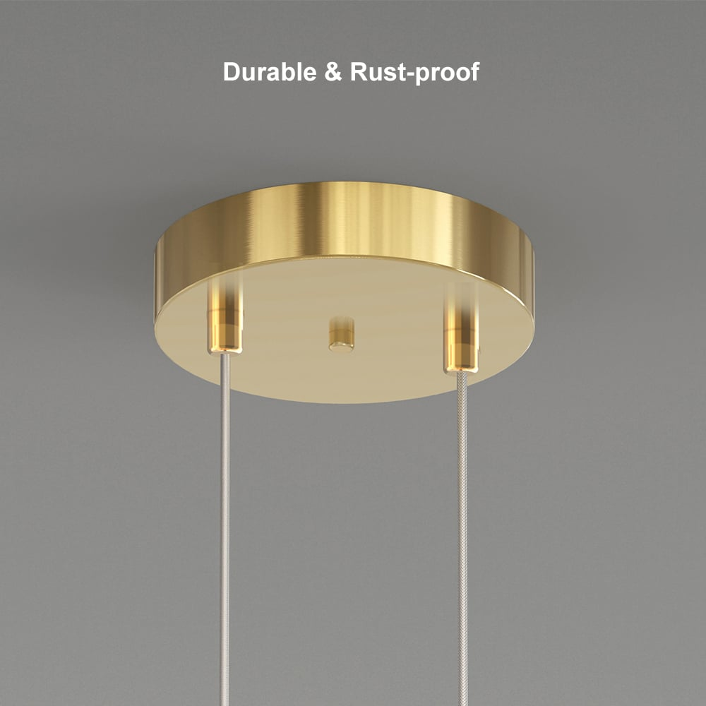 Lampa wisząca LED z okrągłymi pierścieniami | Designerska lampa sufitowa w kolorze złotego mosiądzu