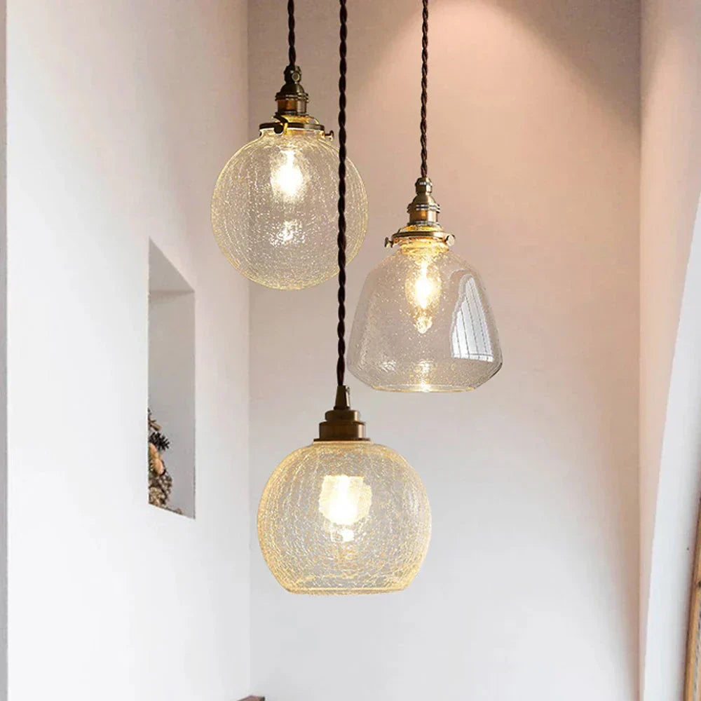 Kryształowa lampa wisząca ze szkła | Designerska lampa sufitowa LED do salonu i jadalni