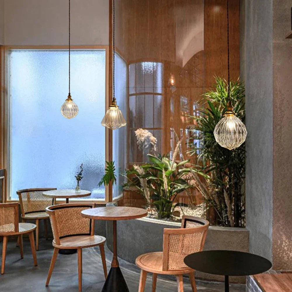 Kryształowa lampa wisząca ze szkła | Designerska lampa sufitowa LED do salonu i jadalni